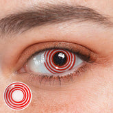 Cosplay Circle Line Curl Rot Weiß Farbige Kontaktlinsen